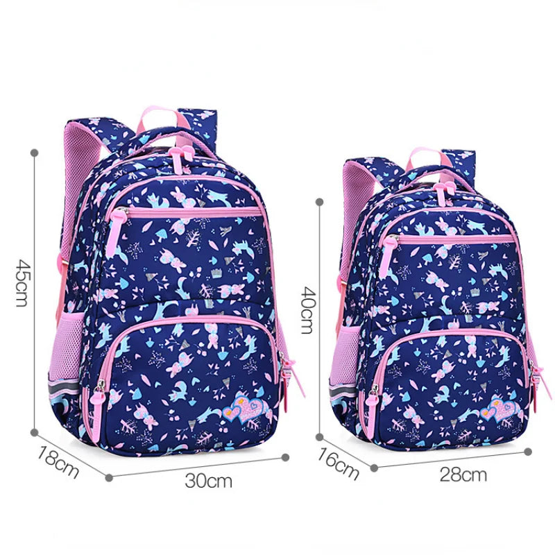 Flower Cartoon School Bag Girls Lightweight Backpack