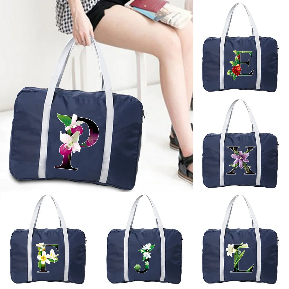 Flower Series Nylon Foldable Travel Bags Large Capacity Bag Luggage