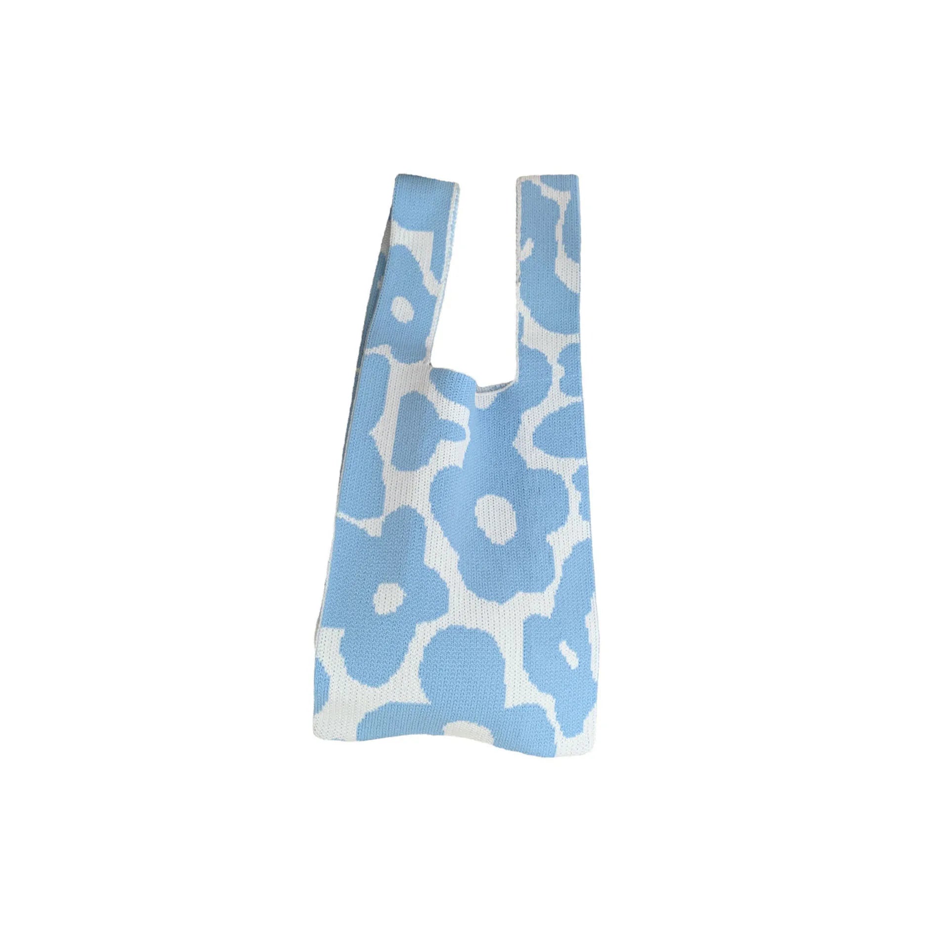 Knitted Floral Women's Casual Tote Bag for Shopping