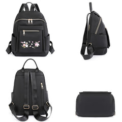 Flower Embroidery Backpack Anti-Theft Shoulder Bags Large Capacity Travel
