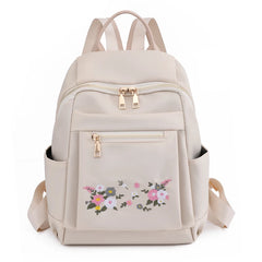 Flower Embroidery Backpack Anti-Theft Shoulder Bags Large Capacity Travel