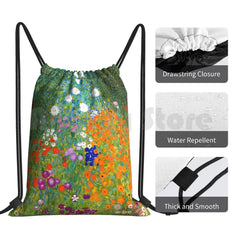 Gustav Klimt Vintage Floral Backpack Gym Bag Waterproof