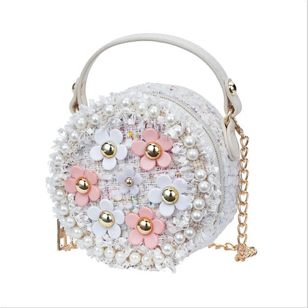 Flower Handbag Floral Shoulder Bags PU Leather Messenger Bag Girls Crossbody Bag