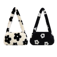 Flower Pattern Printing Shoulder Bag Women Autumn Winter Purse Shoulder Bags