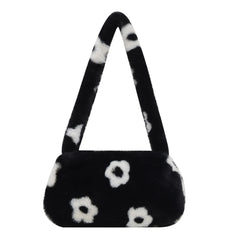 Flower Pattern Printing Shoulder Bag Women Autumn Winter Purse Shoulder Bags