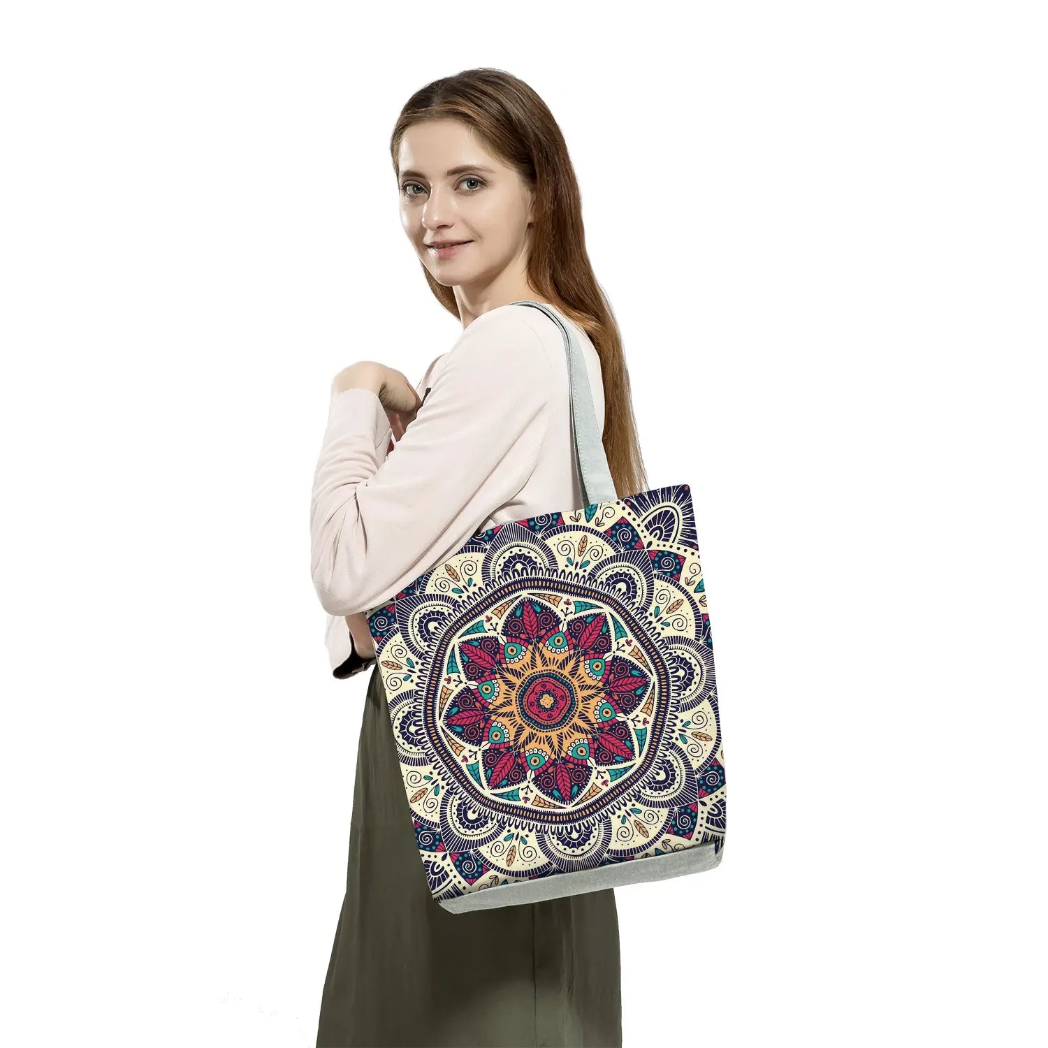 Flower Printing Eco Tote Bag Harajuku Style Handbag