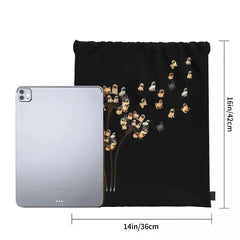 Flower Pug Dog Dandelion Drawstring Bags Gym Bag School