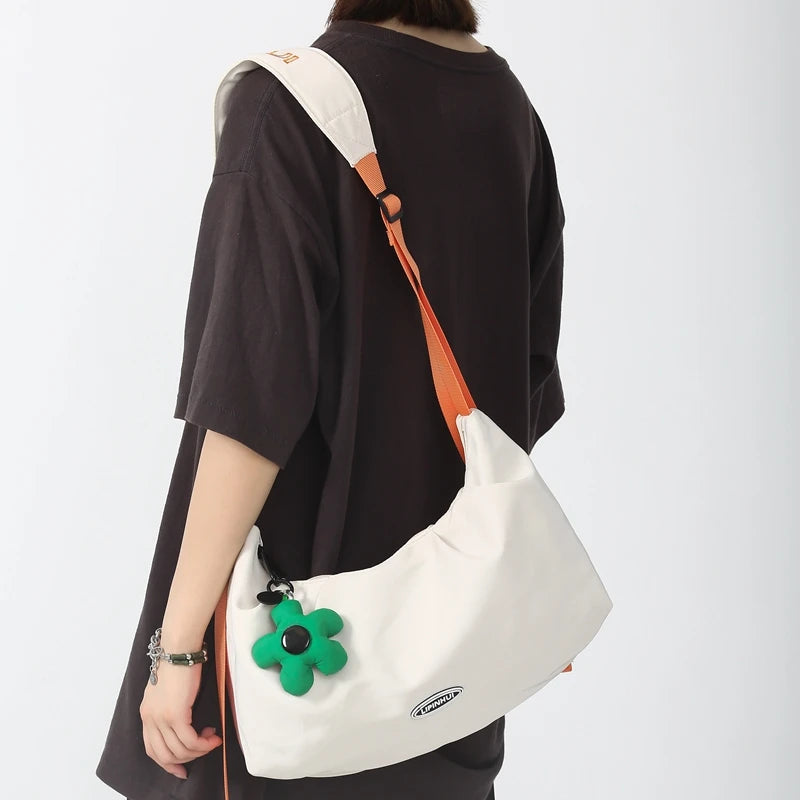 Flower Shoulder Bags for Women High Nylon Hobos Purse Sling Travel