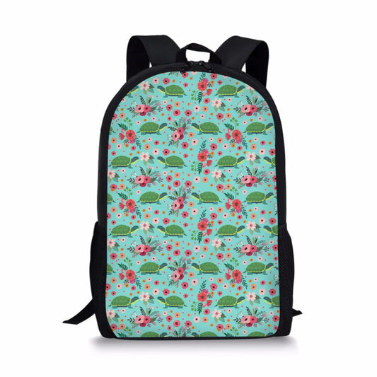 Flower Turtle Printing Women Backpack Girls School Bags Laptop mochila