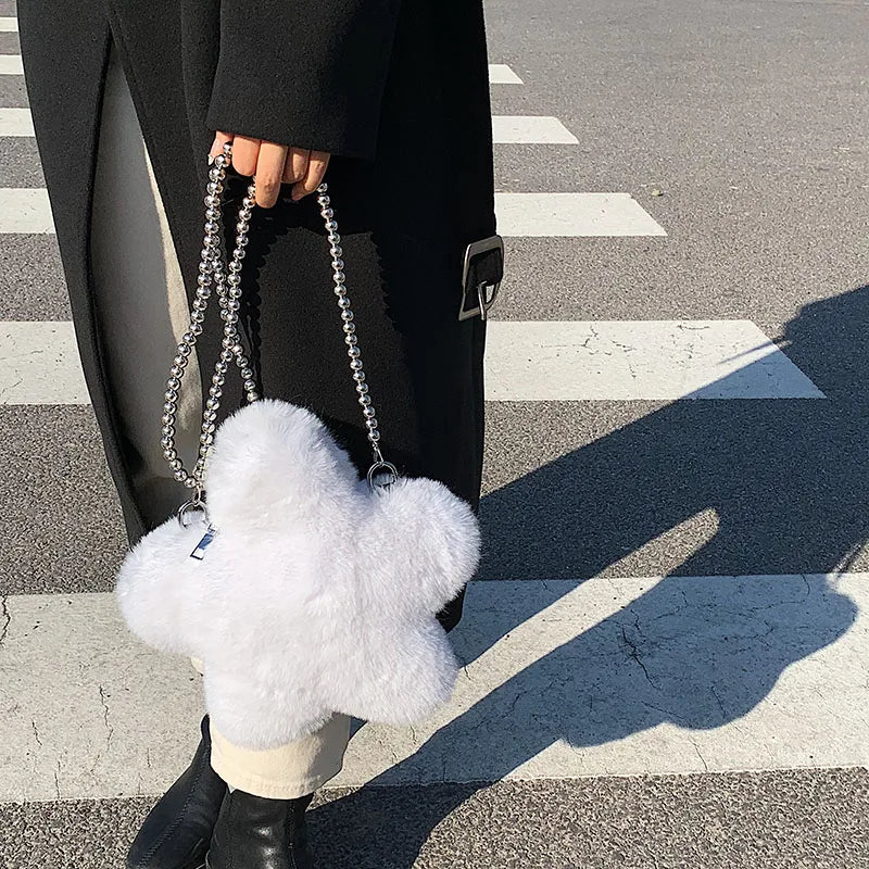 Flower Armpit Bag Plush Women's Handbag