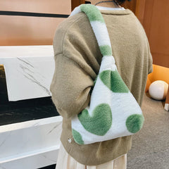 Fluffy Women's Plush Handbag Animal Printed Street Travel Bags