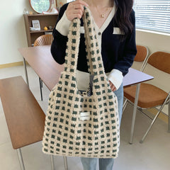 Fluffy Women's Plush Handbag Winter Large Capacity Shoulder Bags Soft Warm