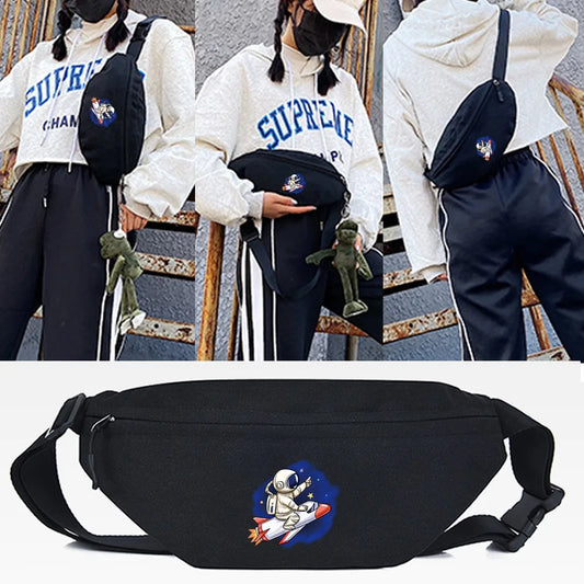 Moon Fly Waist Bag Unisex Belt Shoulder Messenger Crossbody Pouch