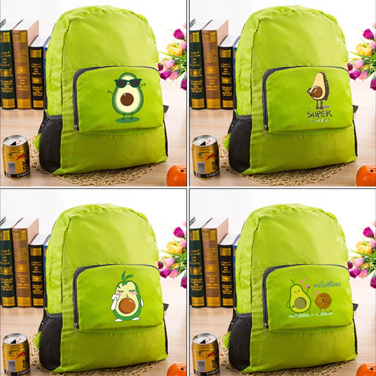 Avocado Print Foldable Backpack Camping Mountaineering Ultra-light Travel Bag