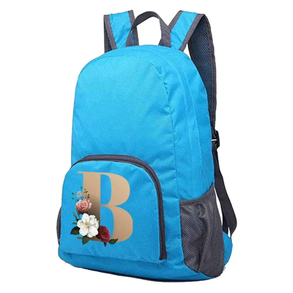 Foldable Backpack Women Ultralight Portable Daypack Letter Print