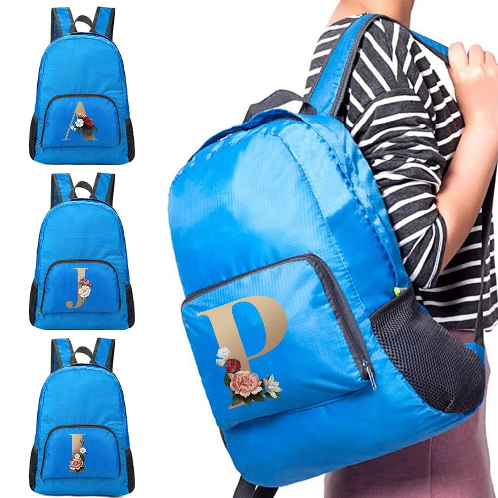 Foldable Backpack Women Ultralight Portable Daypack Letter Print