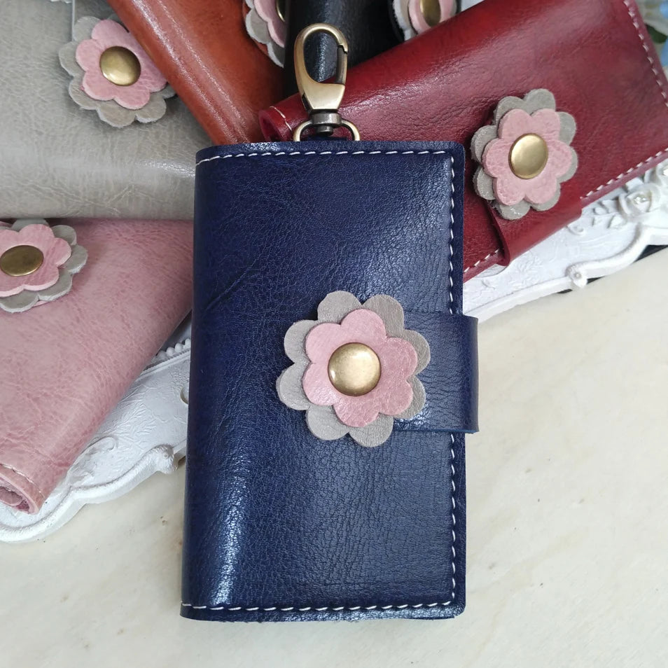 Flower Hasp Keychain Wallet for Women