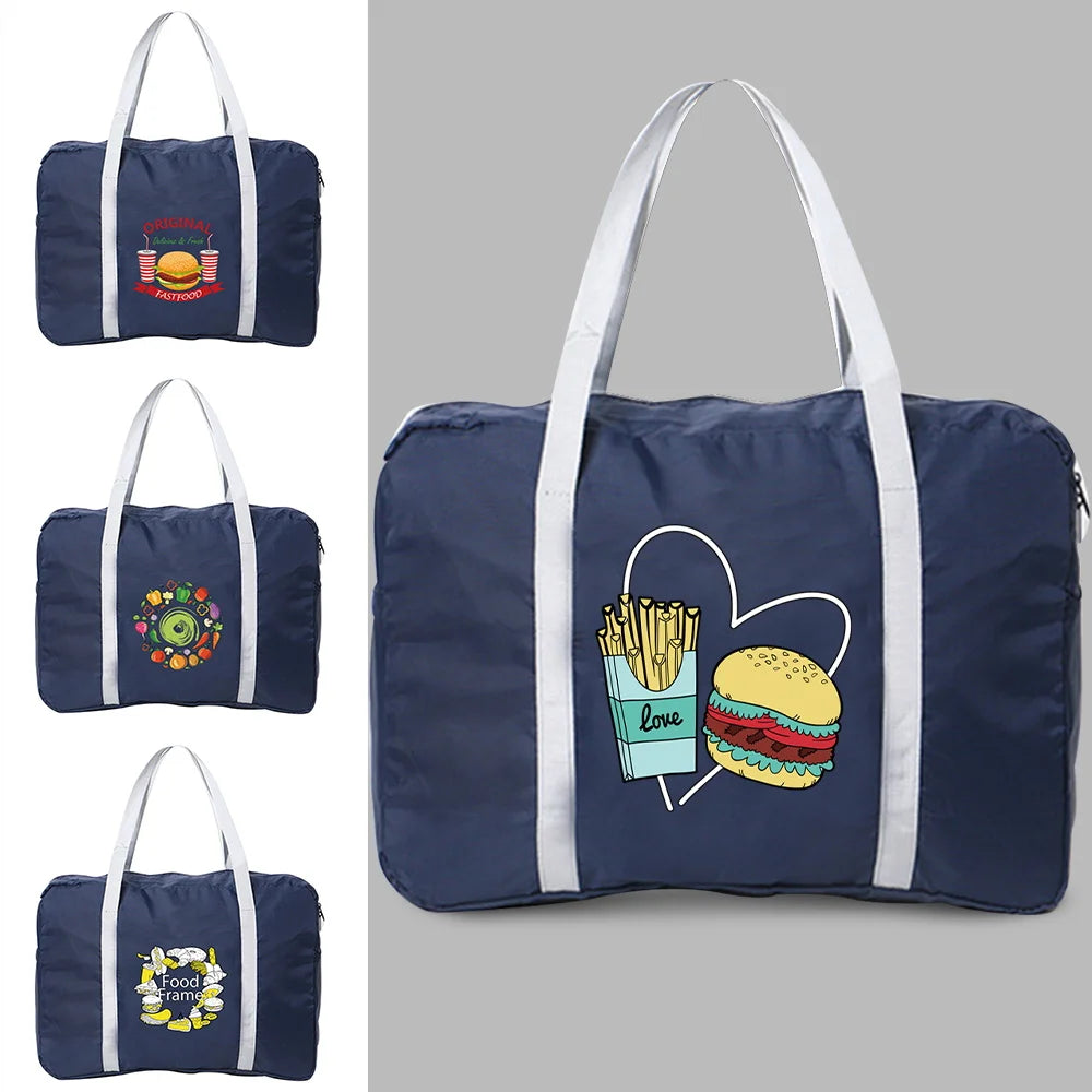 Food Print Foldable Duffel Waterproof Travel Bag