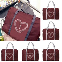 Large Capacity Folding Travel Bag Diamond Letter Print Women Shoulder Bags