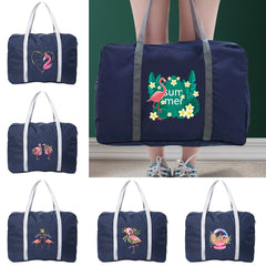 Flamingo Print Duffel Bag Large Capacity Foldable Travel Tote Handbag
