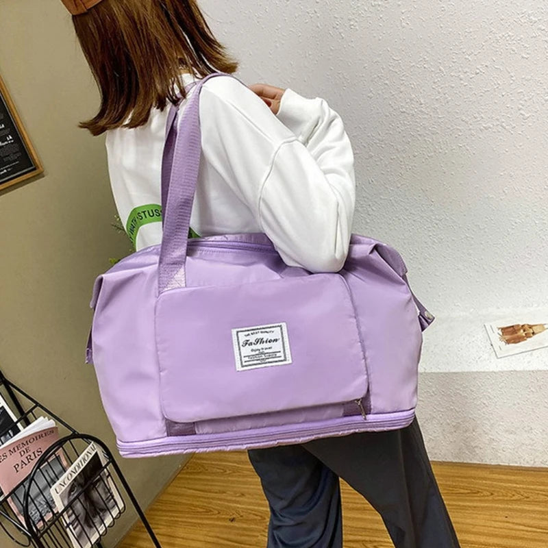 Foldable Waterproof Large Gym Bag Expandable Duffel Handbag