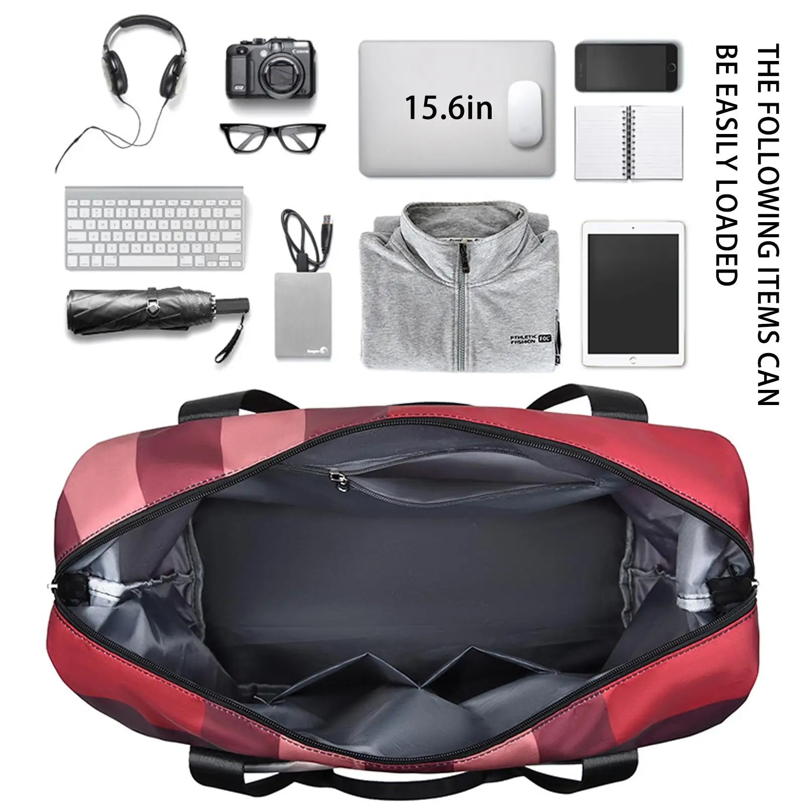 Large Capacity Plaid Travel Bag Waterproof Duffle Gym Yoga Shoulder Bag