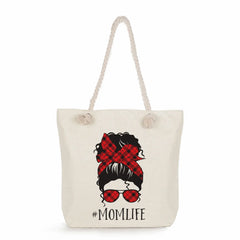 Cartoon Lady Shoulder Bag Sunglasses Girl Print Handbag Foldable Shopping Tote