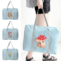 Foldable Travel Bag Unisex Large Capacity Luggage Portable Mushroom Print Bag