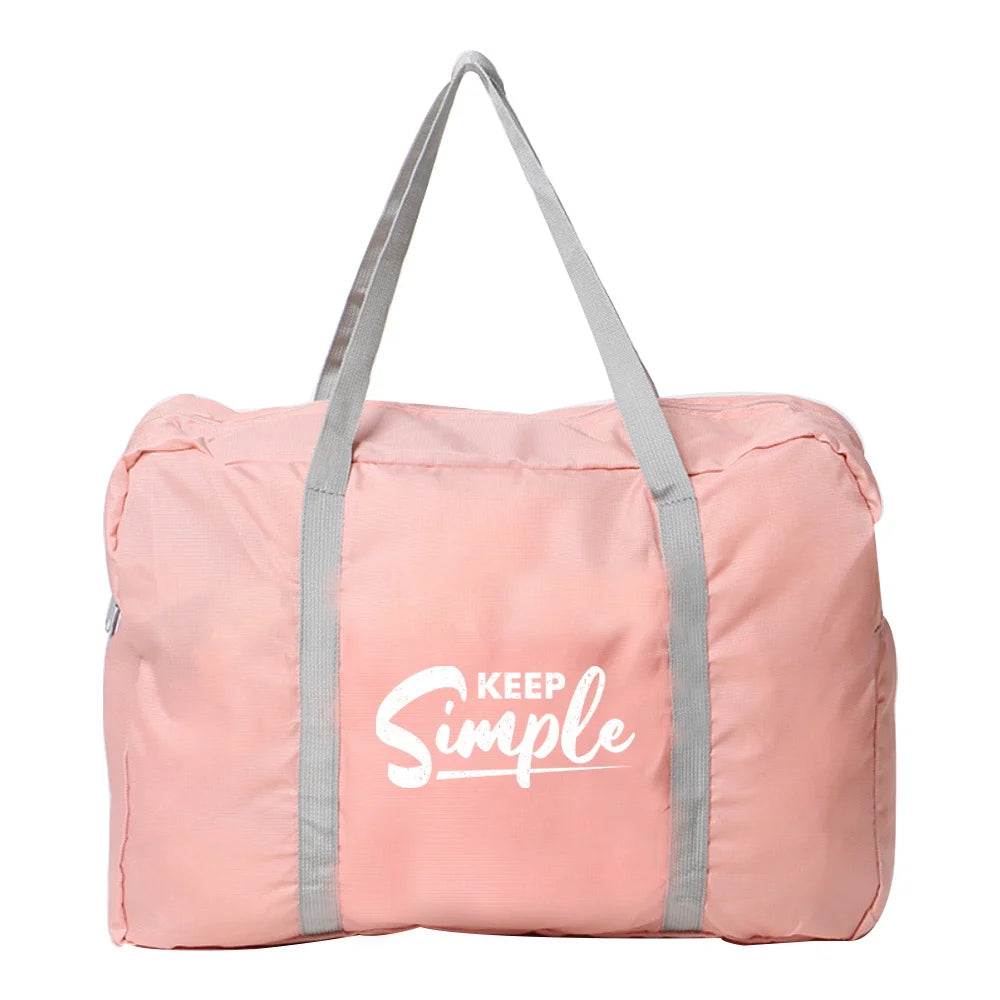 Water Proof Foldable Travel Bag Large Capacity Handbag Casual Phrase Series