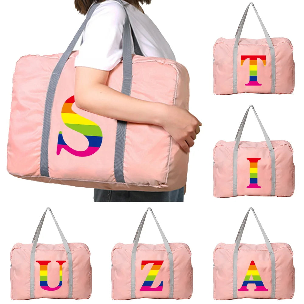 Travel Bag Water Proof Luggage Rainbow Series Shoulder Pack Nylon Handbag