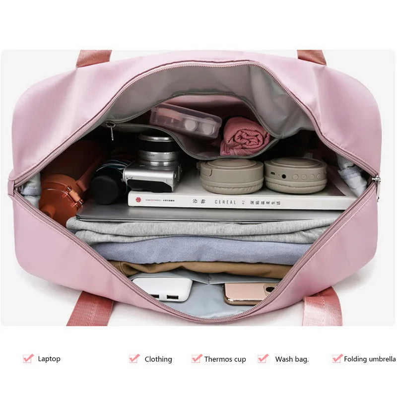 Foldable Travel Bag Wet Dry Separation Waterproof Handbag Large Capacity