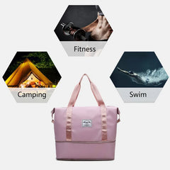 Foldable Travel Wet Dry Separation Handbag Large Capacity Tote Bag