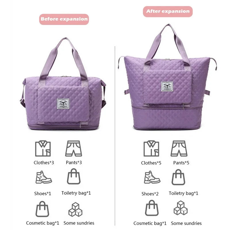 Foldable Travel Bag Wet Dry Separation Waterproof Handbag