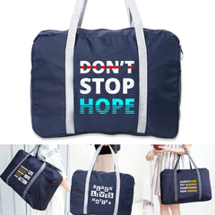 Phrase Pattern Foldable Travel Bag Large Capacity Men Handbag