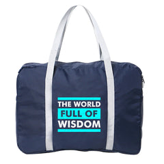 Phrase Pattern Foldable Travel Bag Large Capacity Men Handbag
