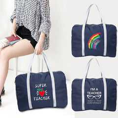 Teacher Pattern Travel Bag Large Capacity Luggage Handbag