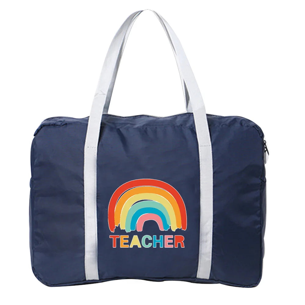 Teacher Pattern Travel Bag Large Capacity Luggage Handbag