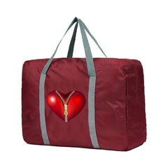 Foldable Travel Bags Organizer Luggage Bag Heart Print Duffle Bag