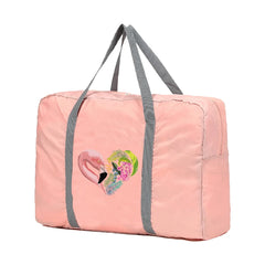 Foldable Travel Bags Organizer Flamingo Love Pattern Duffle Bag