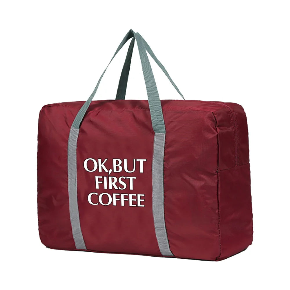 Coffee Pattern Foldable Travel Bag Organizer Men Women Unisex