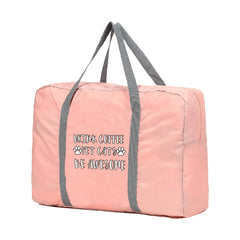 Portable Travel Bags - Coffee Print Duffle Bag