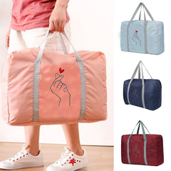 Love Pattern Series Foldable Travel Bag Women Portable Organizer Large Capacity