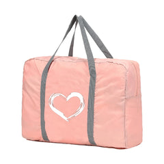 Love Pattern Foldable Travel Bag Women Portable Clothing Organizer Handbag