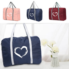 Love Pattern Foldable Travel Bag Women Portable Clothing Organizer Handbag
