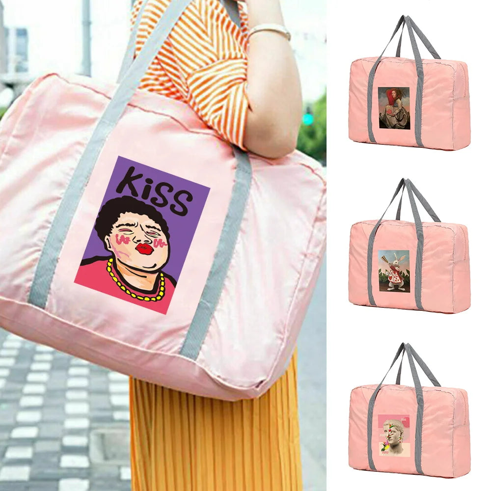 Foldable Zipper Travel Bag Nylon Unisex Large Capacity Luggage Waterproof
