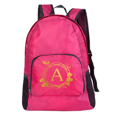Foldable Outdoor Backpack Wreath Letter Print Camping Daypack