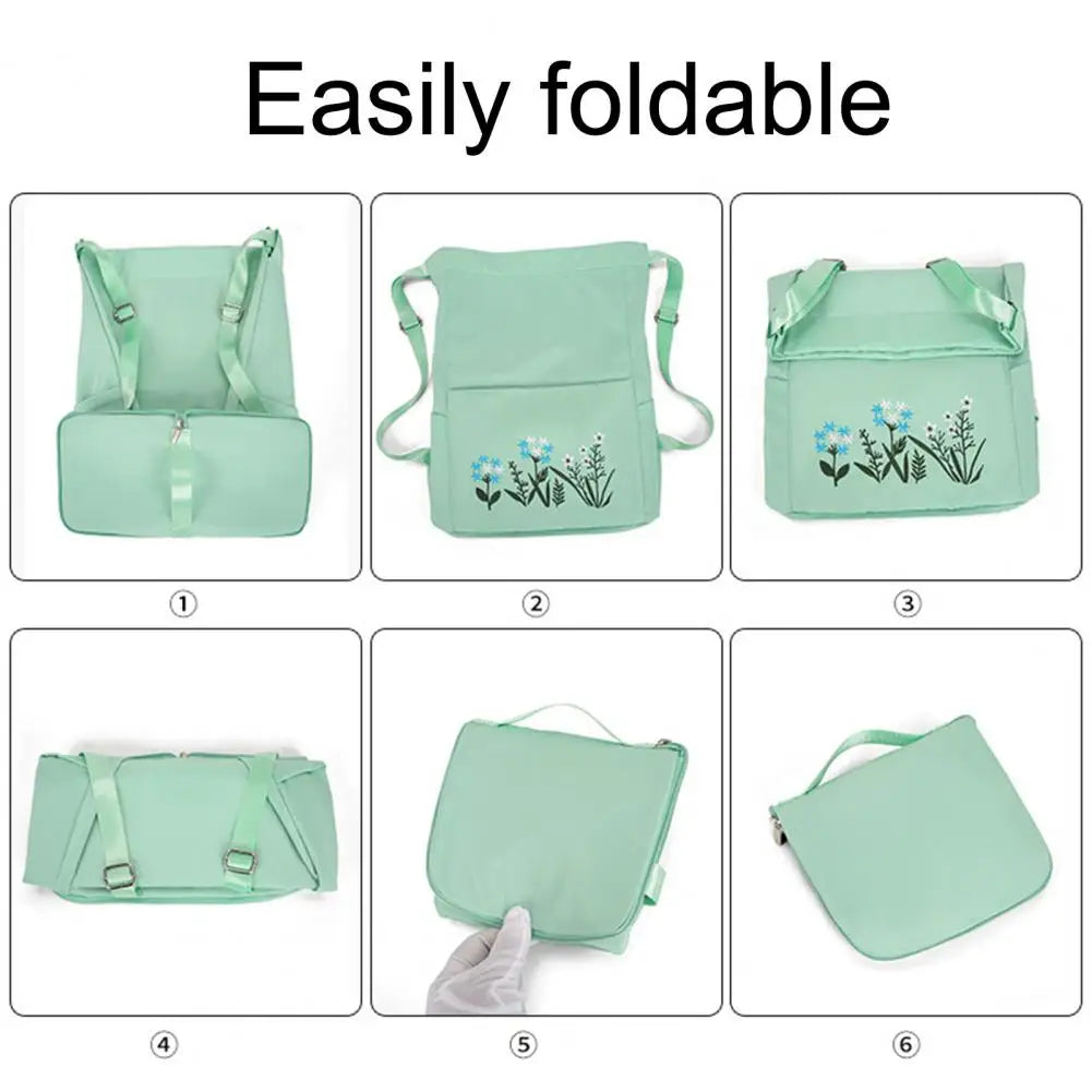 Large Capacity Waterproof Folding Storage Bag with Embroidery Inner Zipper