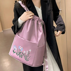 Large Capacity Waterproof Folding Storage Bag with Embroidery Inner Zipper
