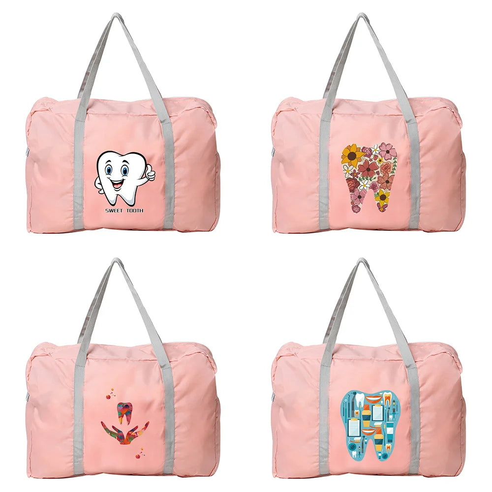 Teeth Print Duffle Travel Bag, Unisex Large Organizer, Carry-on Luggage