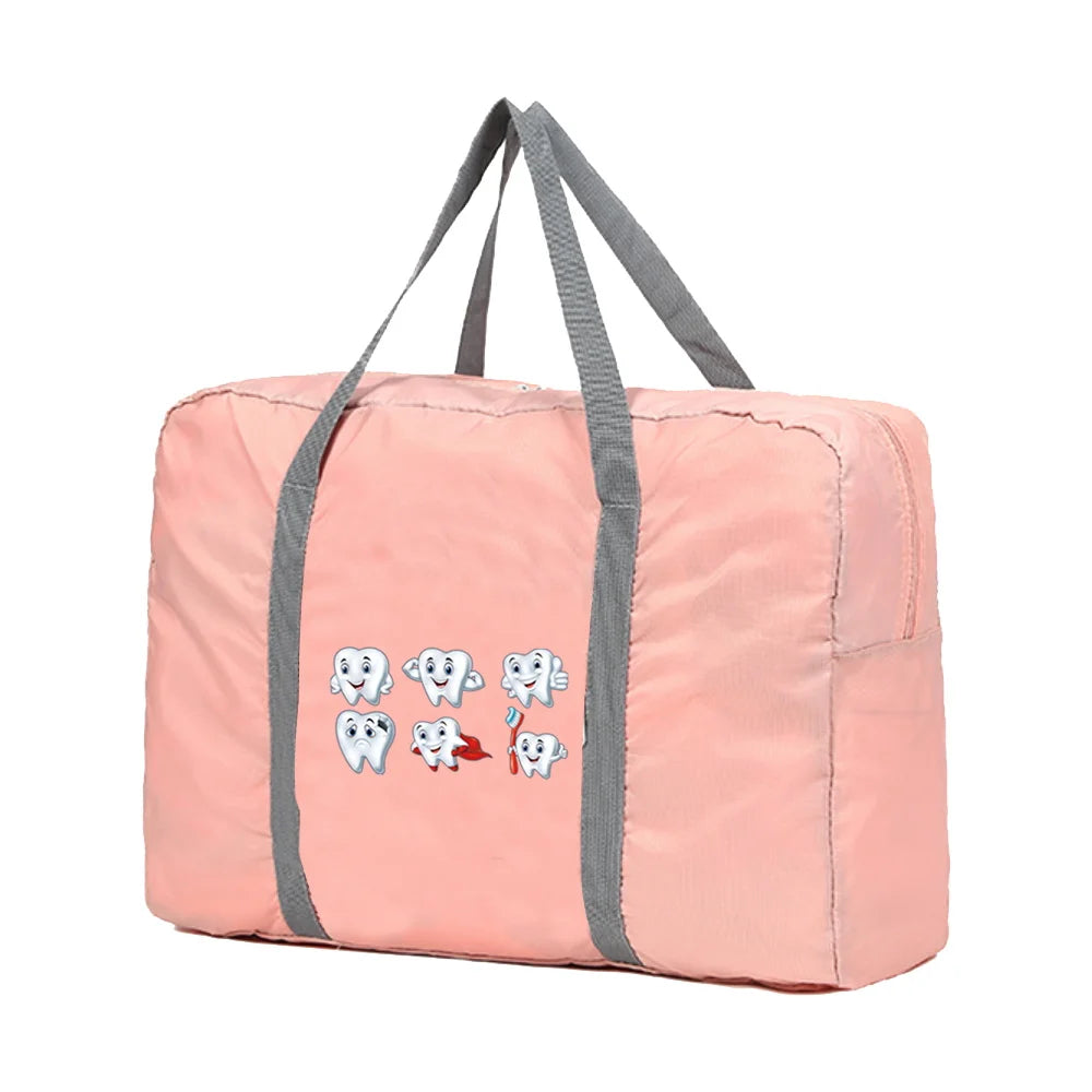 Teeth Print Duffle Travel Bag, Unisex Large Organizer, Carry-on Luggage